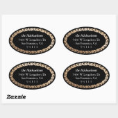 Sticker Ovale Garland doré Élégant Oval (Feuille)