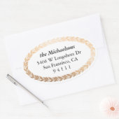 Sticker Ovale Garland doré Élégant Oval (Enveloppe)