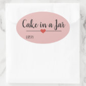 Sticker Ovale Gâteau dans un bocal rose vif (Sac)