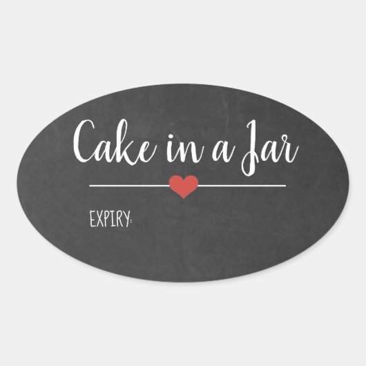 Sticker Ovale Gâteau dans un Jar noir Chalkboard personnalisé Cl (Devant)