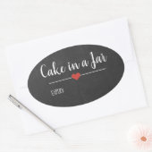 Sticker Ovale Gâteau dans un Jar noir Chalkboard personnalisé Cl (Enveloppe)