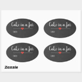 Sticker Ovale Gâteau dans un Jar noir Chalkboard personnalisé Cl (Feuille)