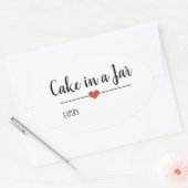 Sticker Ovale Gâteau dans un Jar script blanc personnalisé Stick (Enveloppe)