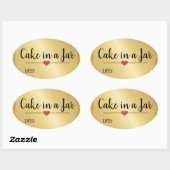 Sticker Ovale Gâteau dans un pot de vacances moderne avec paille (Feuille)