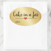 Sticker Ovale Gâteau en pot moderne paillettes dorées de fêtes (Sac)