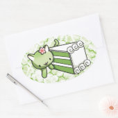 Sticker Ovale Gateau Matcha Kitty (Enveloppe)