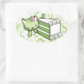 Sticker Ovale Gateau Matcha Kitty (Sac)