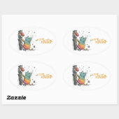 Sticker Ovale Gatito Travieso (Feuille)