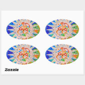 Sticker Ovale Gaudi Détail Bleu (Feuille)