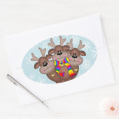 Sticker Ovale Gay pride Whimsical Christmas Reindeer (Enveloppe)