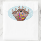 Sticker Ovale Gay pride Whimsical Christmas Reindeer (Sac)