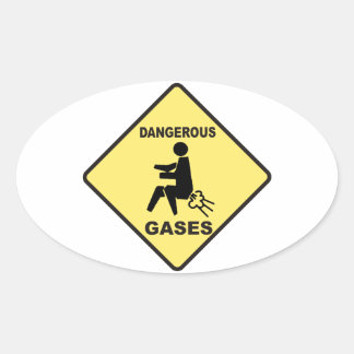 Sticker Ovale Gaz dangereux
