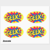 STICKER OVALE GEEK (Feuille)