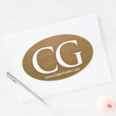 Sticker ovale Geek de cigares (Enveloppe)
