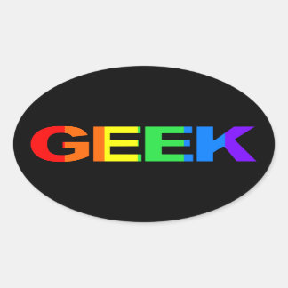 Sticker Ovale Geeky et Queer As.