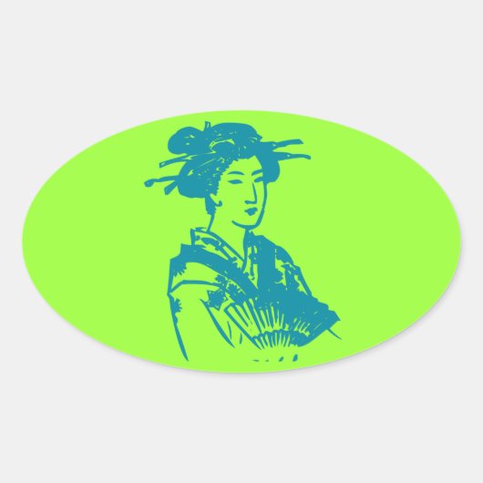 Sticker Ovale Geisha (Devant)