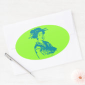 Sticker Ovale Geisha (Enveloppe)