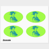 Sticker Ovale Geisha (Feuille)