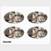 Sticker Ovale Geisha Vintage (Feuille)