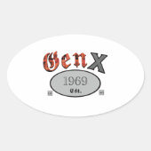 Sticker Ovale Gen X 1969 (Devant)