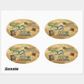 Sticker Ovale Géocache (Feuille)