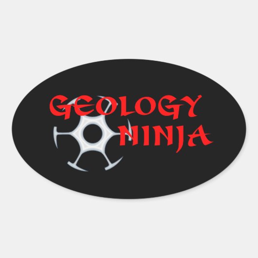 Sticker Ovale Géologie Ninja (Devant)