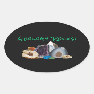 Sticker Ovale Geology Rocks !Autocollants