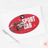 Sticker Ovale geometric sticker, pink green sticker, modern pat (Enveloppe)