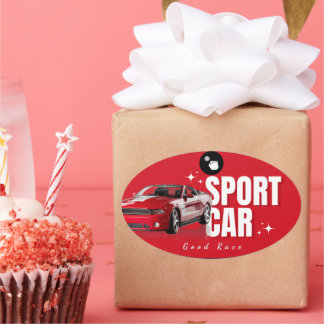 Sticker Ovale  geometric sticker, pink green sticker, modern pat