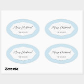 Sticker Ovale Géométrique Bleu Simple Moderne (Feuille)
