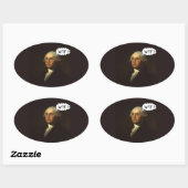 Sticker Ovale George Washington tourne dans sa tombe amusante (Feuille)