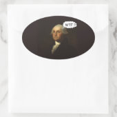 Sticker Ovale George Washington tourne dans sa tombe amusante (Sac)