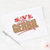 Sticker Ovale Gerbil Save (Enveloppe)
