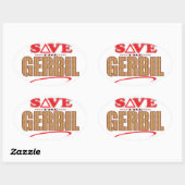 Sticker Ovale Gerbil Save (Feuille)