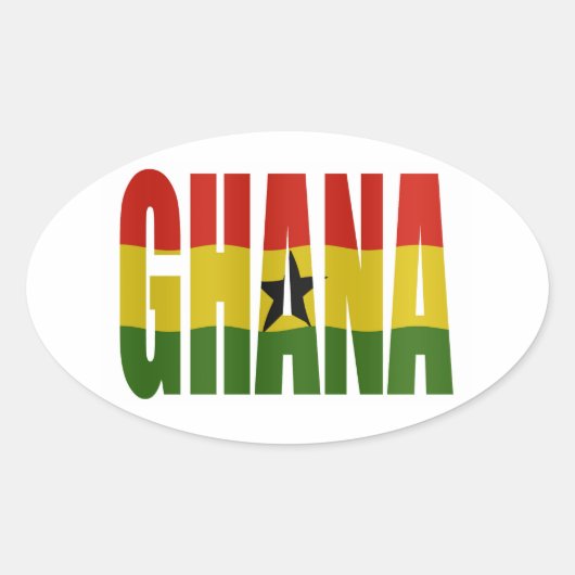 Sticker Ovale Ghana + drapeau (Devant)