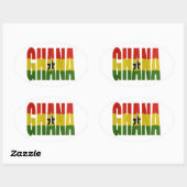 Sticker Ovale Ghana + drapeau (Feuille)