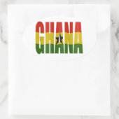 Sticker Ovale Ghana + drapeau (Sac)