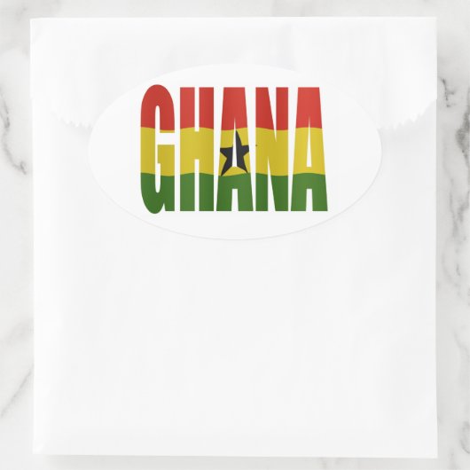 Sticker Ovale Ghana + Flag (Sac)