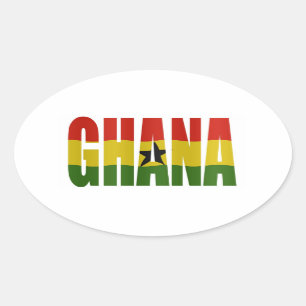 Sticker Ovale Ghana + Flag
