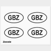 Sticker Ovale Gibraltar "GBZ" (Feuille)