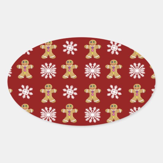 Sticker Ovale Gingembre et neige (Devant)