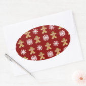 Sticker Ovale Gingembre et neige (Enveloppe)