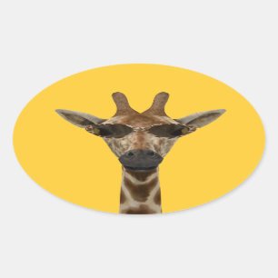 Sticker Ovale Girafe Incognito