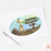 Sticker Ovale Giraffe de la Parade Animale (Enveloppe)