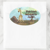 Sticker Ovale Giraffe de la Parade Animale (Sac)