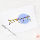 Sticker Ovale GIRAFFE & HONEYBEE TEA par Jeff Willis (Enveloppe)