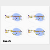 Sticker Ovale GIRAFFE & HONEYBEE TEA par Jeff Willis (Feuille)