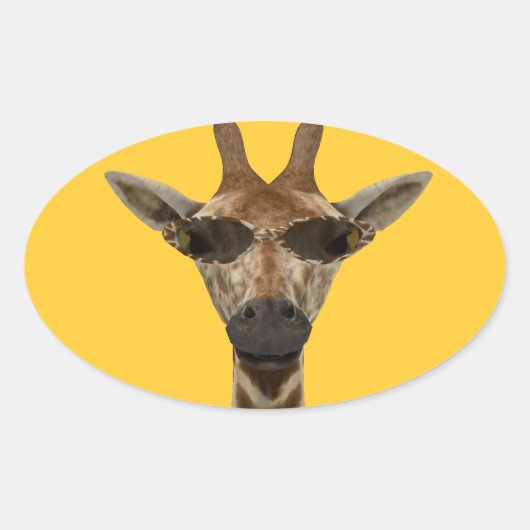 Sticker Ovale Giraffe Incognito (Devant)
