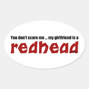 Sticker Ovale Girl friend est Redhead