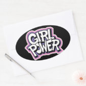 Sticker Ovale Girl Power (Enveloppe)